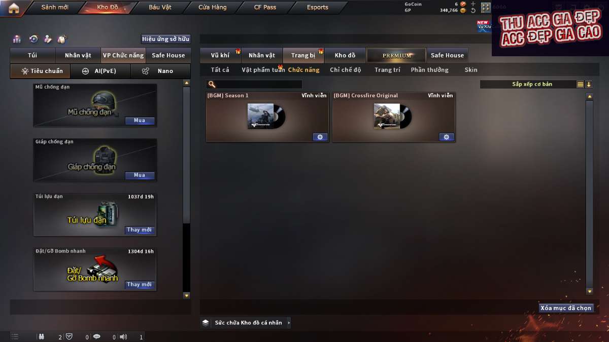 shop acc cf uy tin gia re